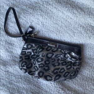 Silver & Black • Leopard Print • Coach Wristlet